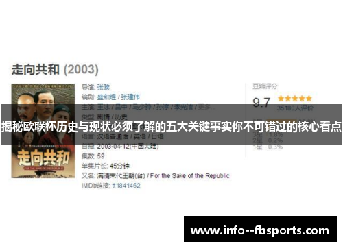 揭秘欧联杯历史与现状必须了解的五大关键事实你不可错过的核心看点 揭秘欧联杯历史与现状必须了解的五大关键事实你不可错过的核心看点